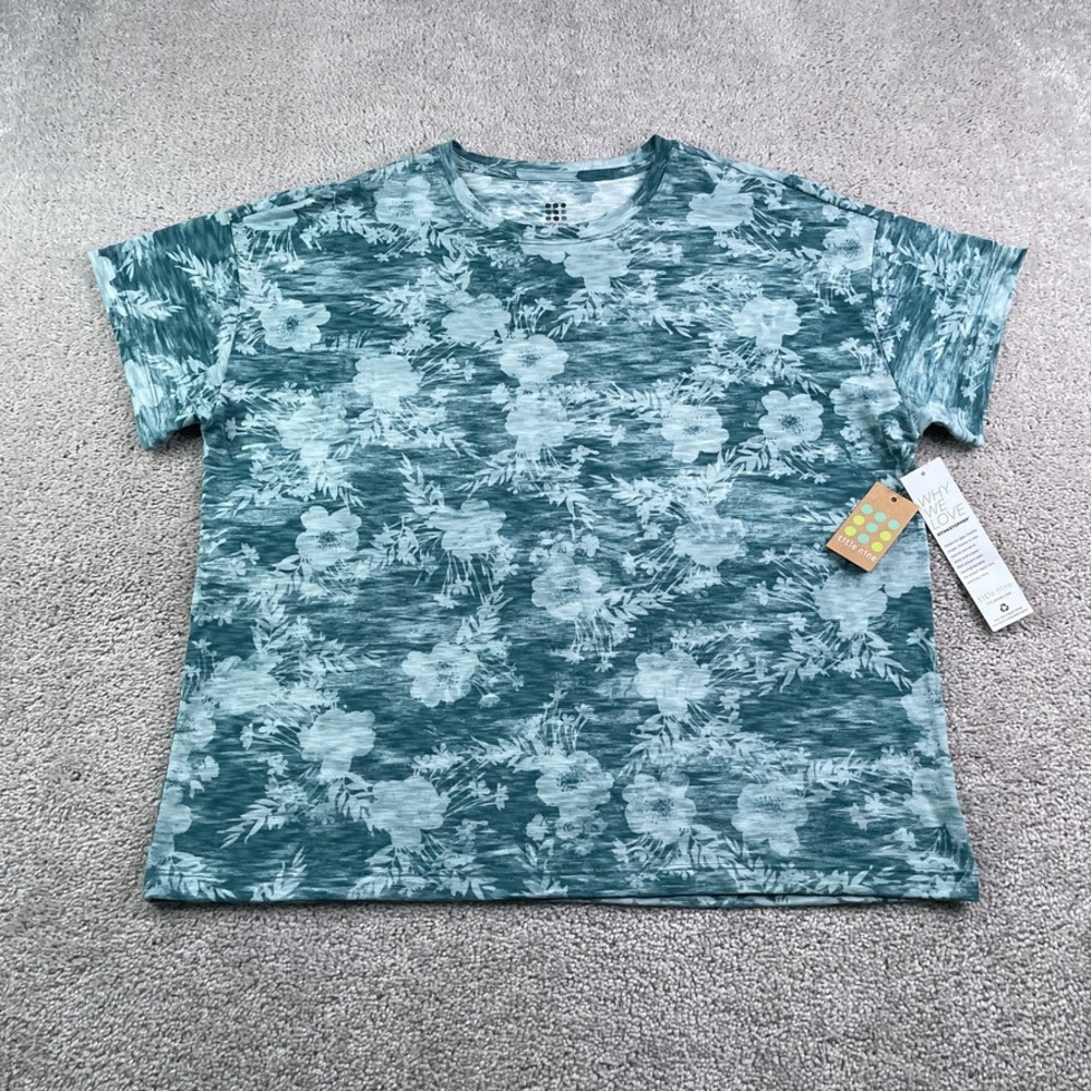 NEW Title Nine Shirt Womens Large Green Ravine Top Hana Activewear Gym NWT